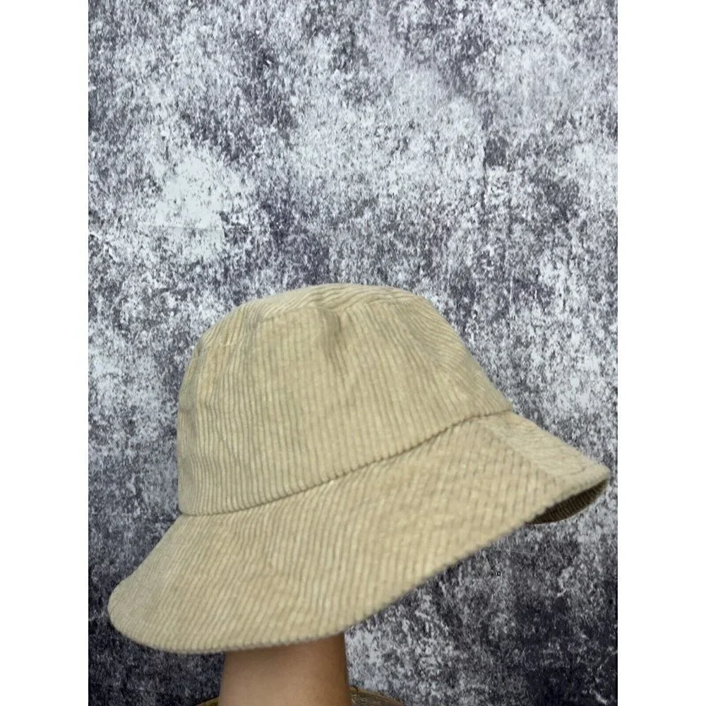 Vintage‎ style bucket hat grandpacore velveteen corduroy tan fall winter cozy